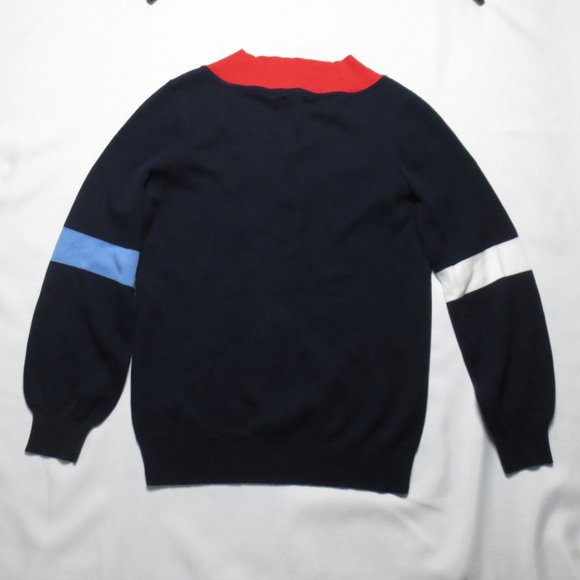 NWT TOMMY HILFIGER womens RED white BLUE sweater NAVY v-neck SIZE S/P - Picture 6 of 8